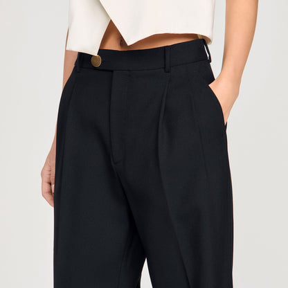 Terence Pressed-Crease Suit Trousers Black