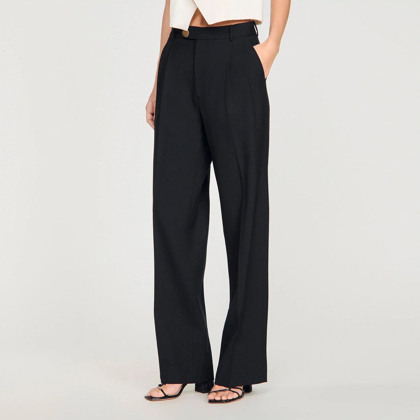 Terence Pressed-Crease Suit Trousers Black