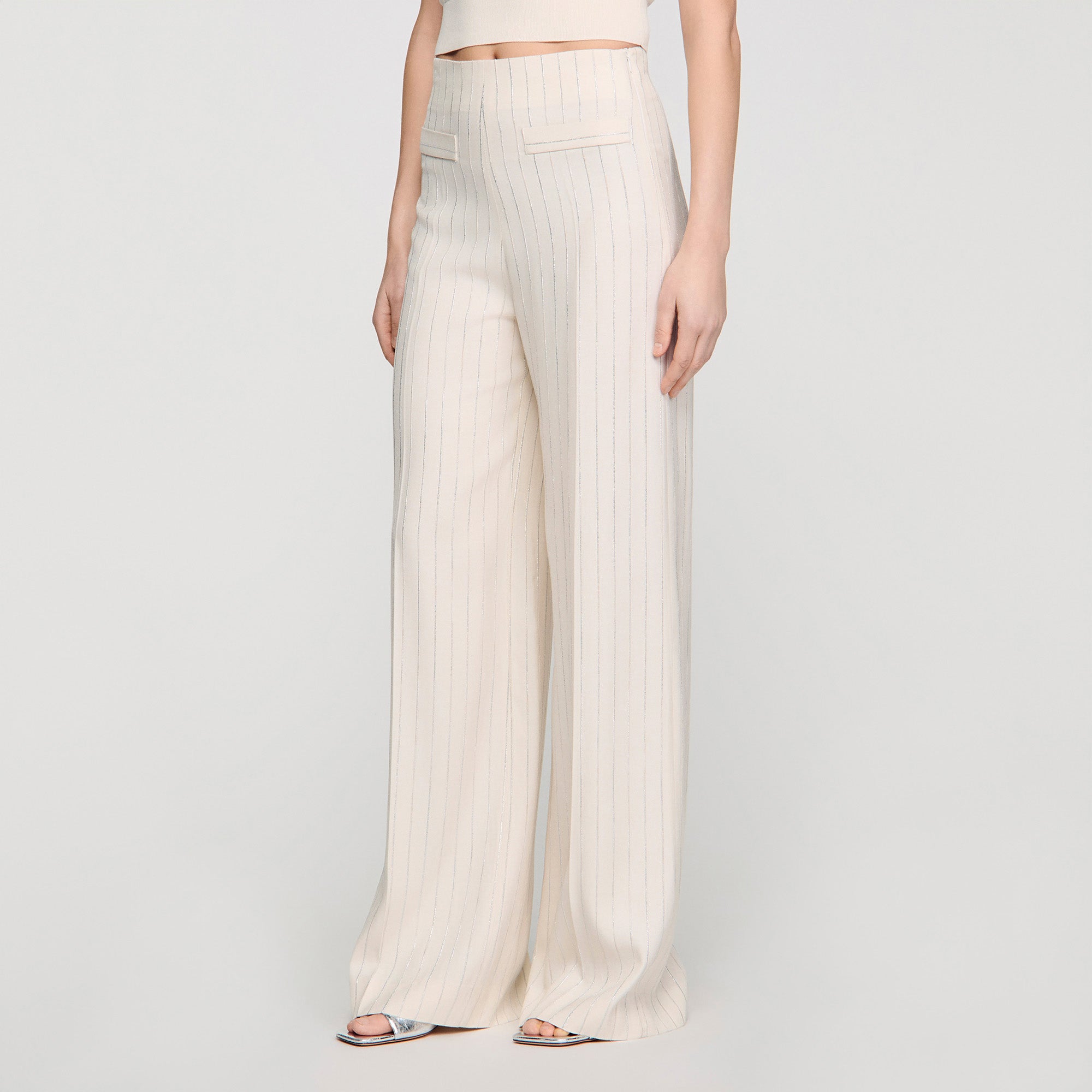 Serge Striped Trousers ECRU / SILVER