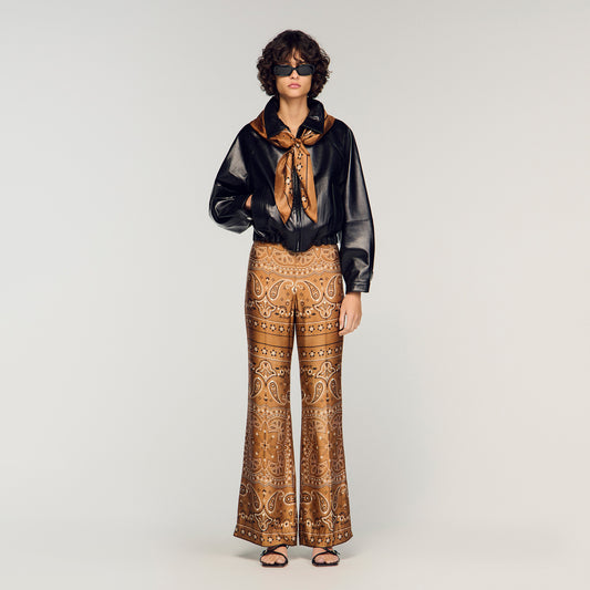 Darius Bandana-Print Floaty Trousers Brown / Black