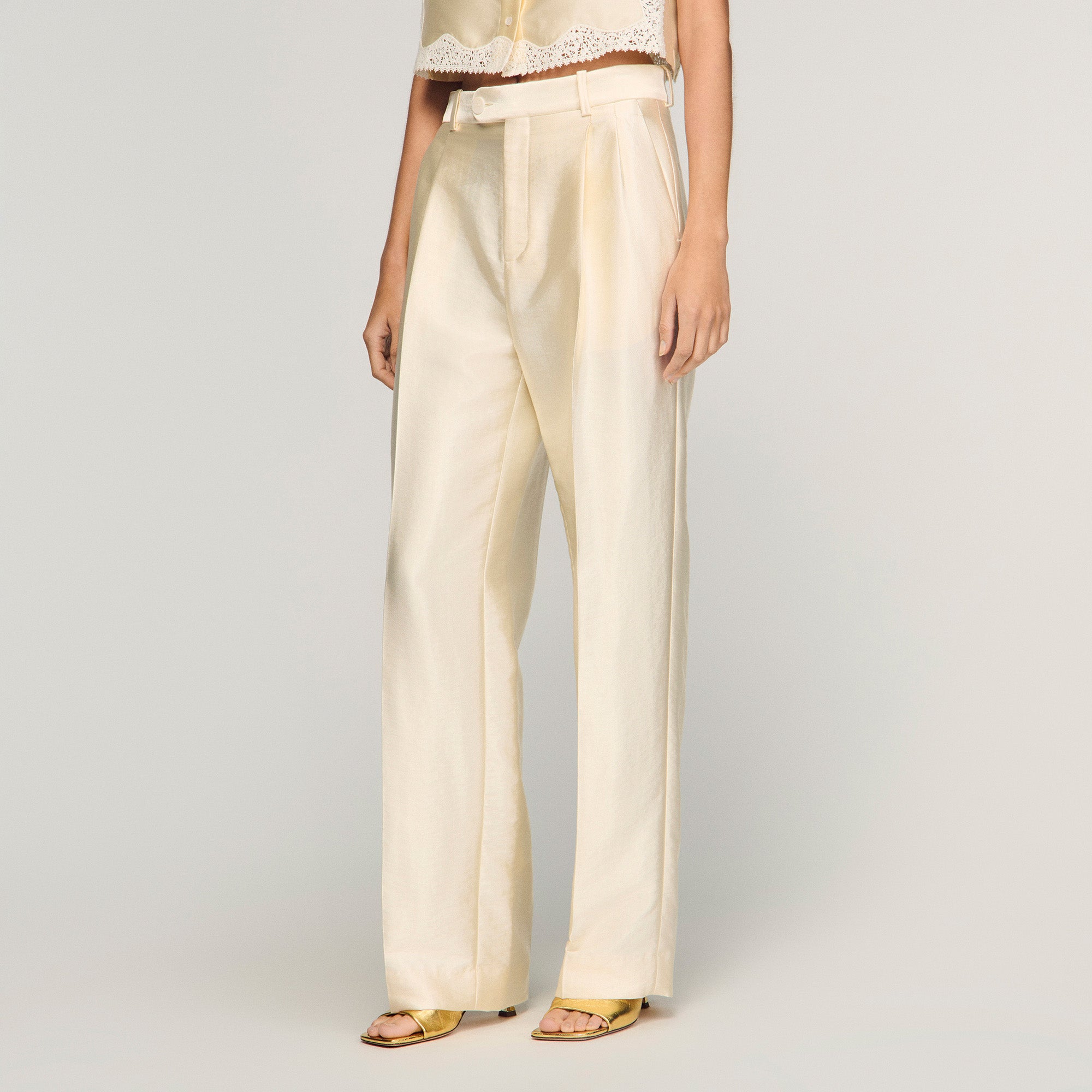 Myrel Satin Trousers Cream