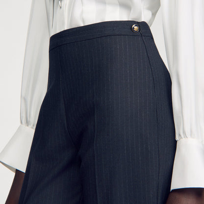 Randolph Wool Suit Trousers Navy Blue