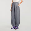 Estela Rhinestone Barrel-Leg Joggers Grey