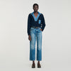 Madere Jumper With Denim Details Navy Blue