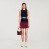 Arie Two-Tone Knit Top Navy Blue