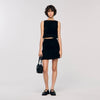 Oreon Ruffled Knit Crop Top Black