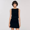 Oreon Ruffled Knit Crop Top Black