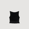 Oreon Ruffled Knit Crop Top Black
