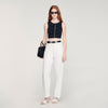 Lilia Jewelled Embroidered Knit Crop Top Black