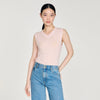 Calliste Embroidered Short Wool Cashmere Top Light Pink