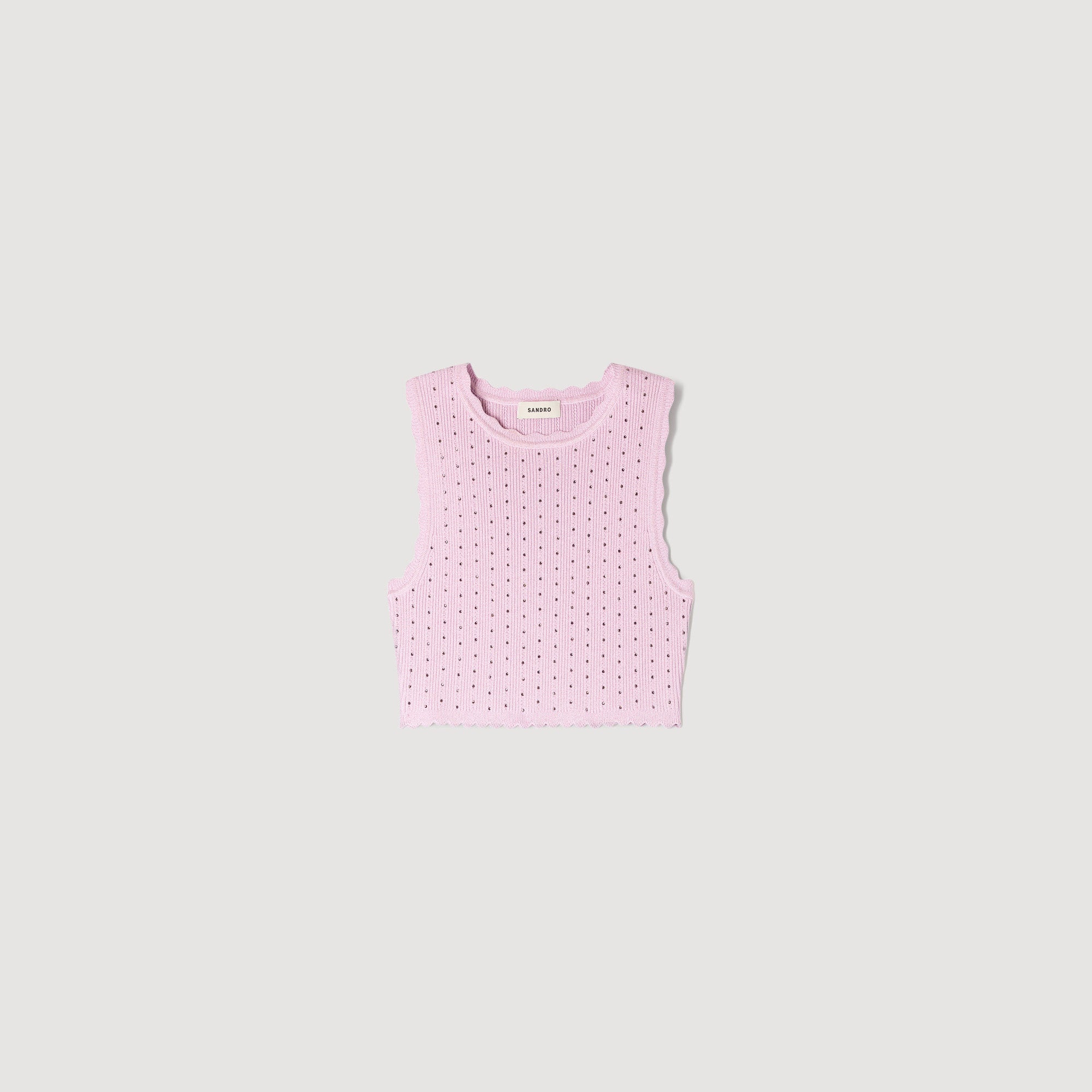 Tia Rhinestone Knit Crop Jumper Mauve