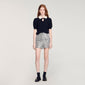 Madine Pearl Collar Cable Knit Jumper Black