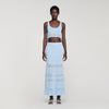 Andre Pointelle Knit Crop Top Sky Blue