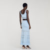 Andre Pointelle Knit Crop Top Sky Blue