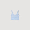 Andre Pointelle Knit Crop Top Sky Blue