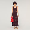 Andre Pointelle Knit Crop Top Brown