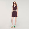 Davis Cropped Decorative Knit Top Brown