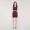 Davis Cropped Decorative Knit Top Brown