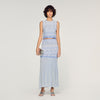 Davi Decorative Knit Crop Top Sky Blue