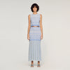 Davi Decorative Knit Crop Top Sky Blue