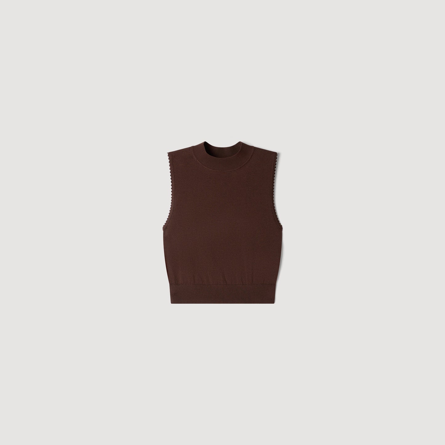 Giovi Cropped sheer effect jumper Brown