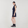 Short Pleated Suit Dress Deep Blu
