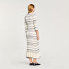 Stripy Knit Maxi Dress Ecru