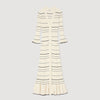 Stripy Knit Maxi Dress Ecru