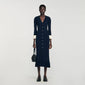 Nara Two-Tone Knit Maxi Dress Navy Blue