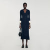 Nara Two-Tone Knit Maxi Dress Navy Blue