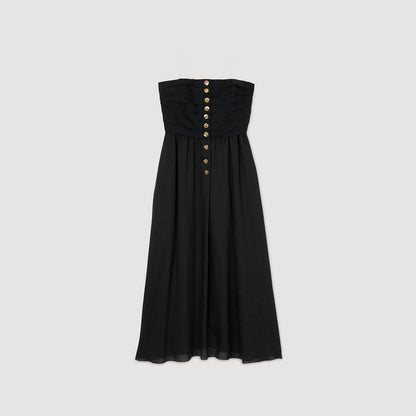 Nazareth Long Bustier Dress Black