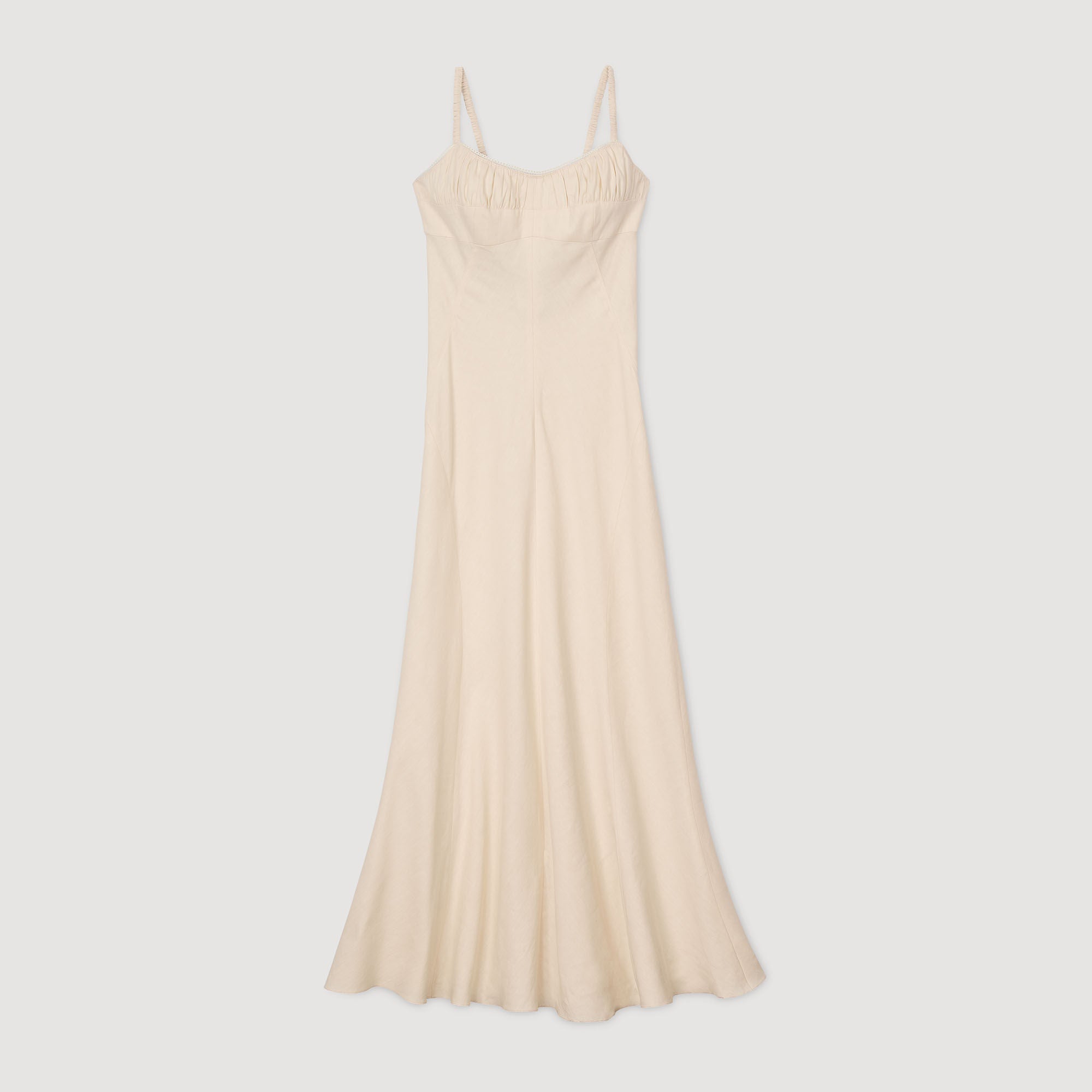 Maxi Dress With Straps Ecru