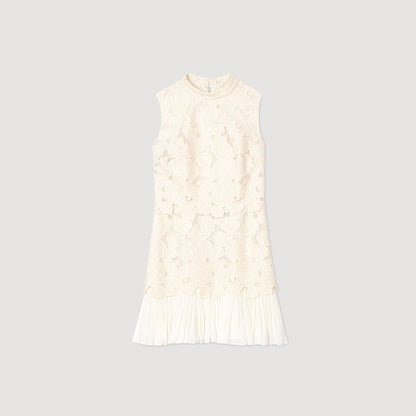Johanna Short Guipure Dress Ecru