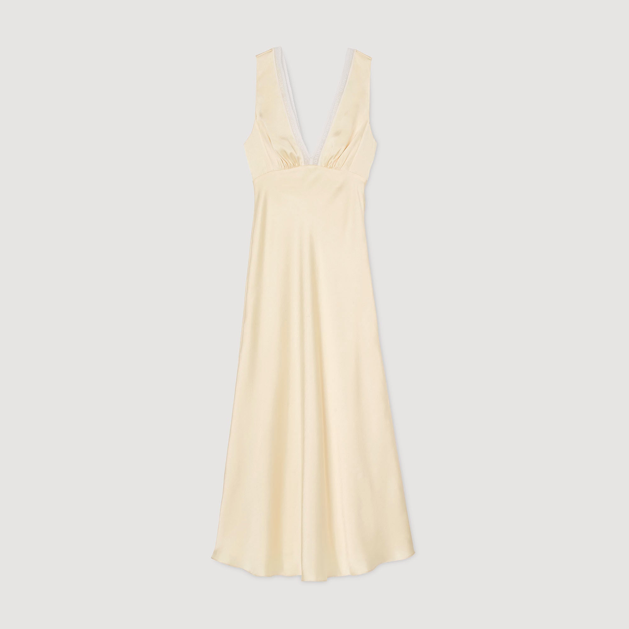 Noelle Satin-Effect Maxi Dress Yellow