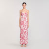 Joselle Floral Print Maxi Dress White / Red