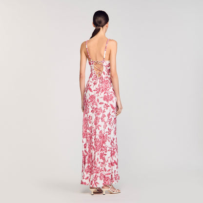 Joselle Floral Print Maxi Dress White / Red