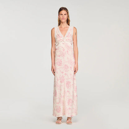 Brisbane Lace-Trimmed Maxi Dress Pink / Ecru