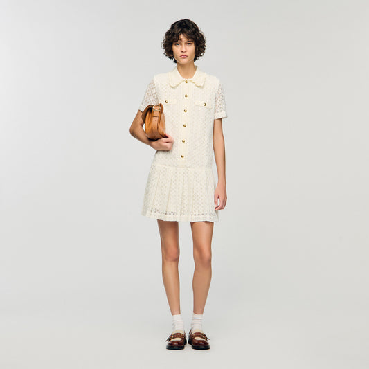 Constantine Short Lace Dress Ecru