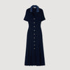 Julietta Denim Collar Knit Maxi Dress Navy Blue