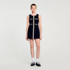 Fiorella Short Velvet Knit Dress Black