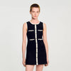 Fiorella Short Velvet Knit Dress Black