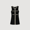 Fiorella Short Velvet Knit Dress Black