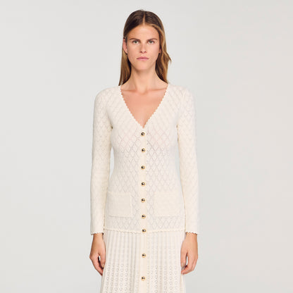 Sabah Fancy Knit Maxi Dress Ecru