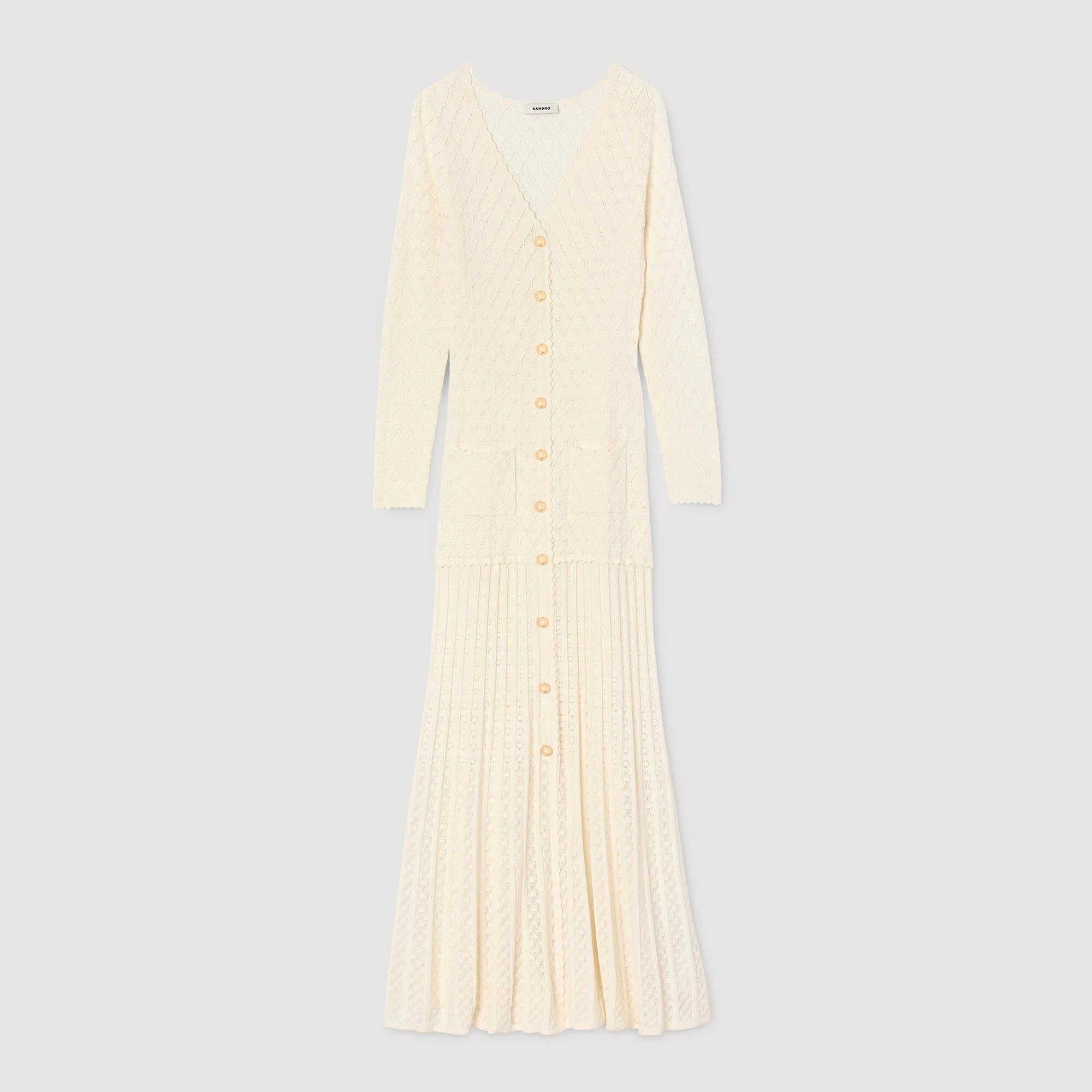 Sabah Fancy Knit Maxi Dress Ecru