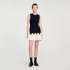 Cassie Two-Tone Short Knit Dress Black / Ecru