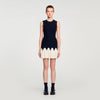 Cassie Two-Tone Short Knit Dress Black / Ecru