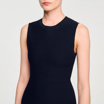 Cassie Two-Tone Short Knit Dress Black / Ecru