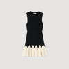 Cassie Two-Tone Short Knit Dress Black / Ecru
