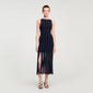 Aphrodite Fringed Knit Maxi Dress Black