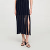 Aphrodite Fringed Knit Maxi Dress Black